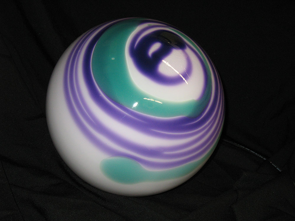 13 inch White nightorb with Blue and Green wrap