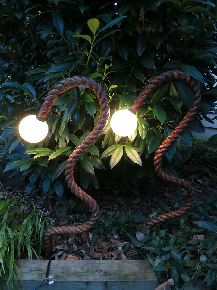 Two 4 inch ropelights providing decorative landscape lighting