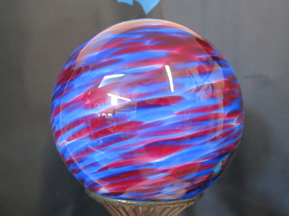 8 inch nightorb swirl using Wine and Light Blue colors