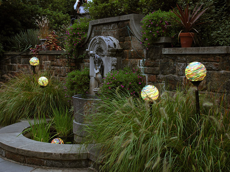 hand blown glass globes garden & landscape lighting photo gallery
